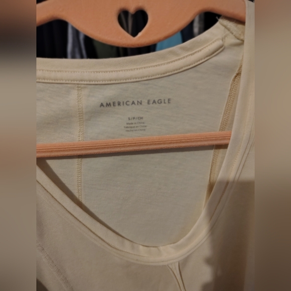 Women's Cream V-Neck Top Cropped Top - Picture 11 of 14